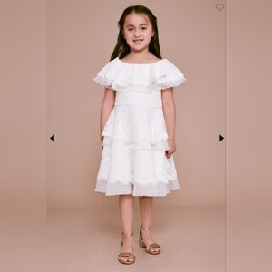 Tadashi Shoji Ivory Lace Girls Dress